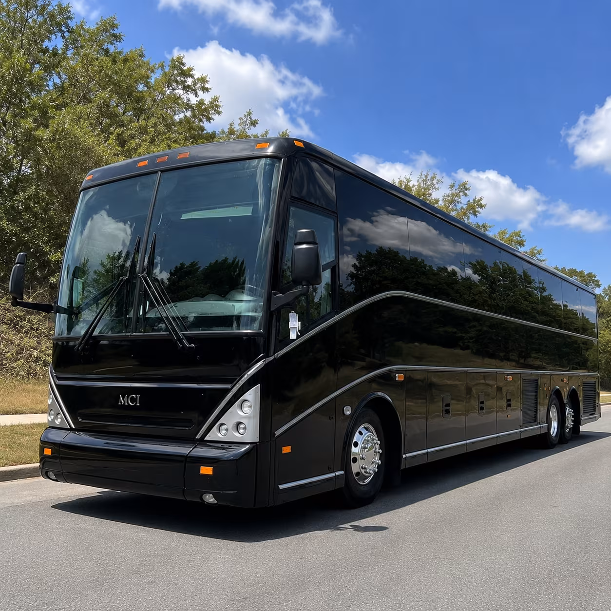 charter bus shuttles between orange county government offices and courts