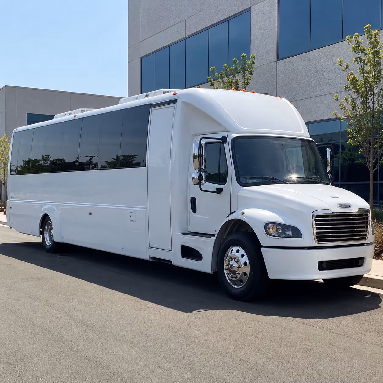orange 25 passenger party bus