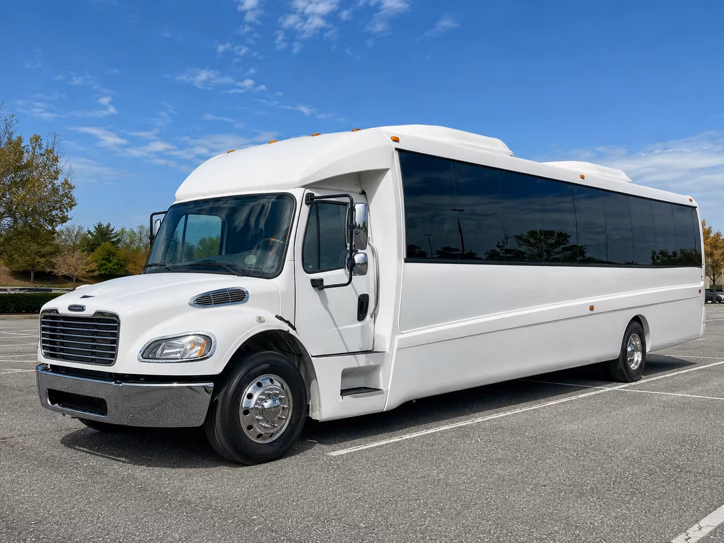 orange 30 passenger party bus