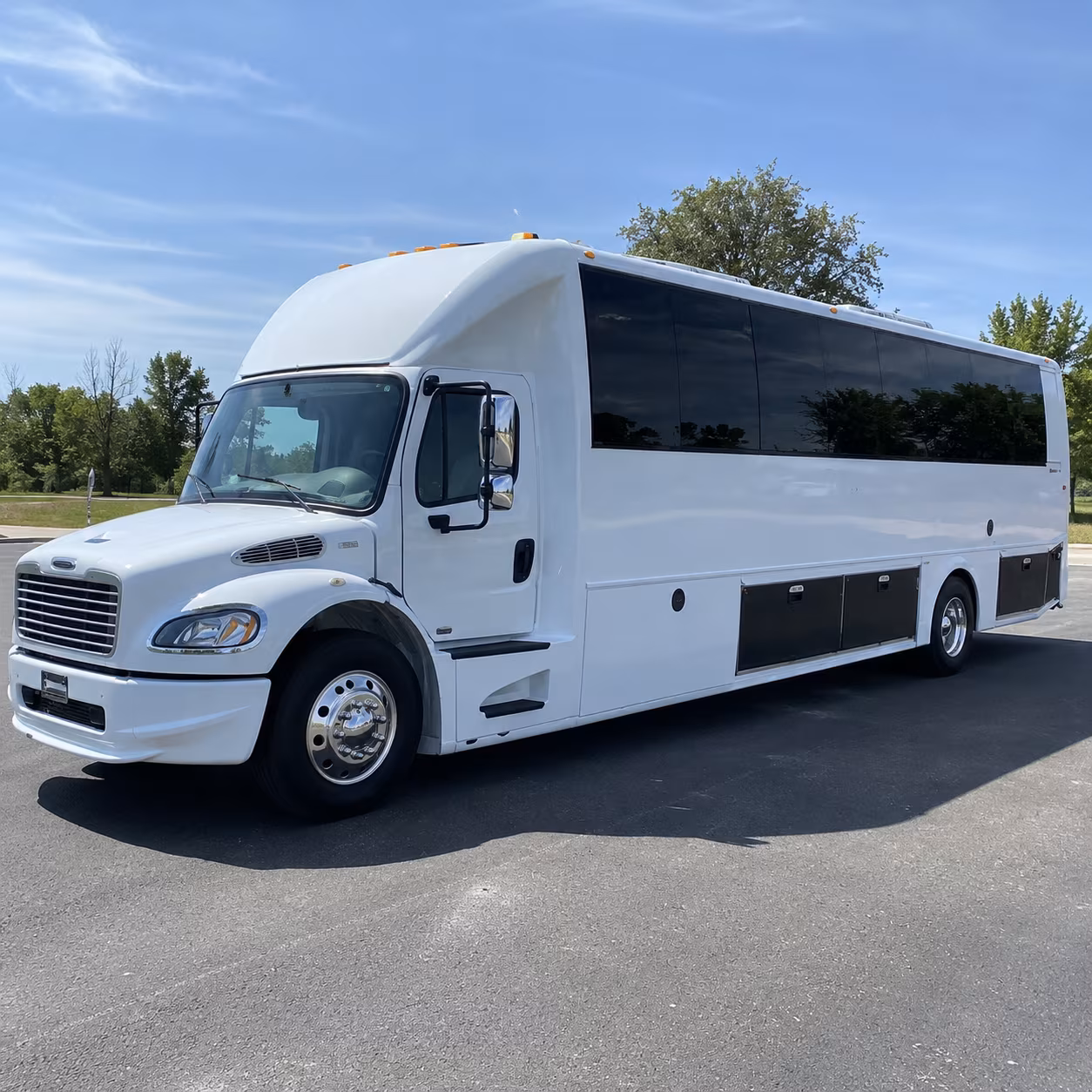 orange 40 passenger party bus