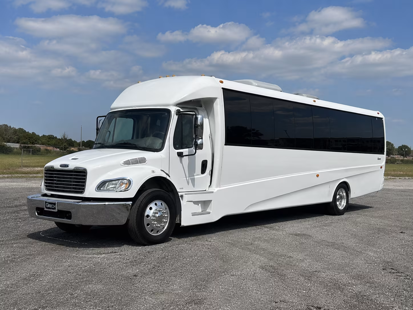 orange 50 passenger party bus