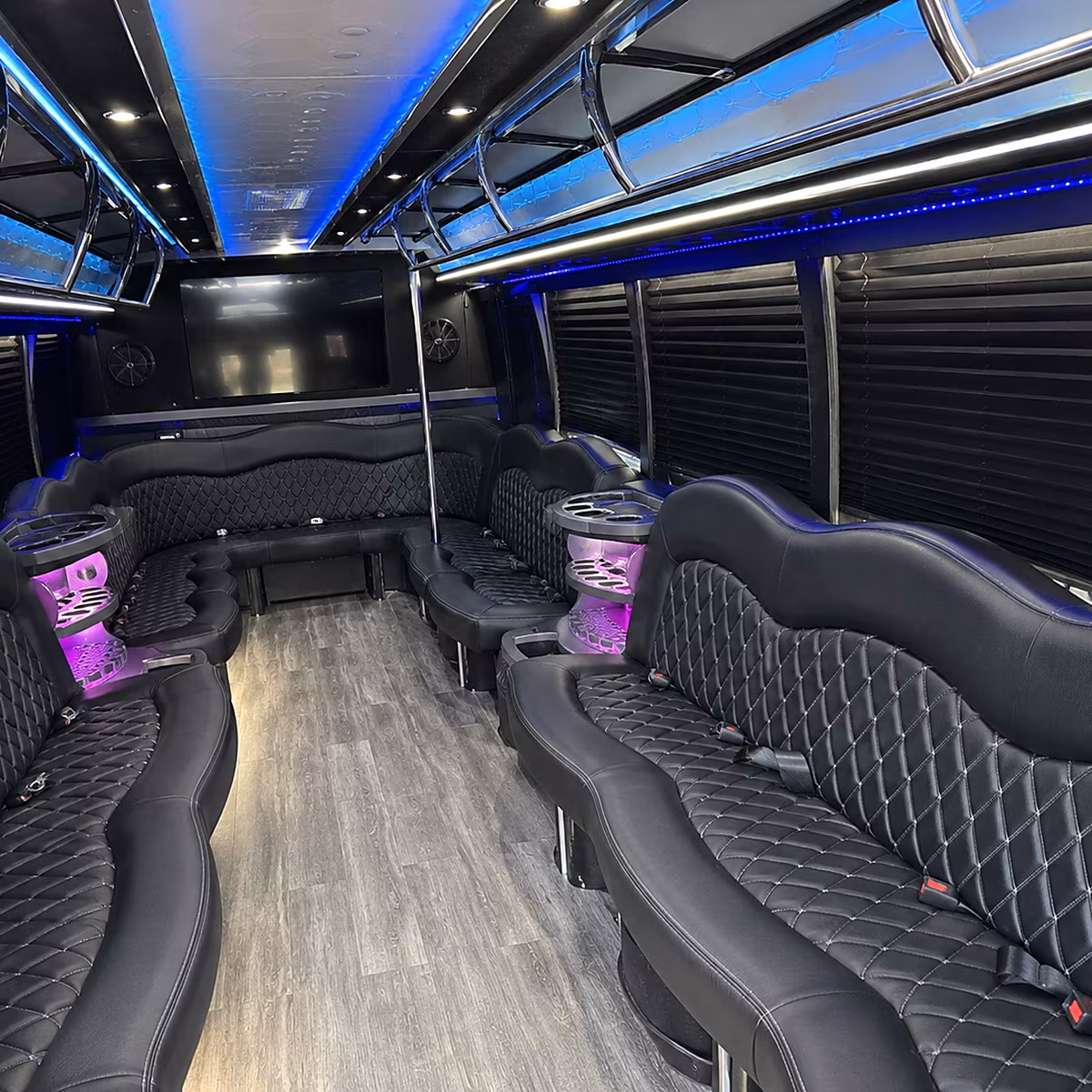 orange bachelor bachelorette party bus rental