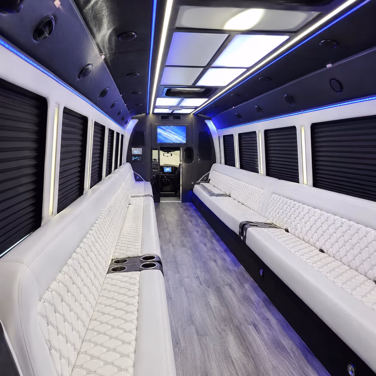 orange party bus rentals inside