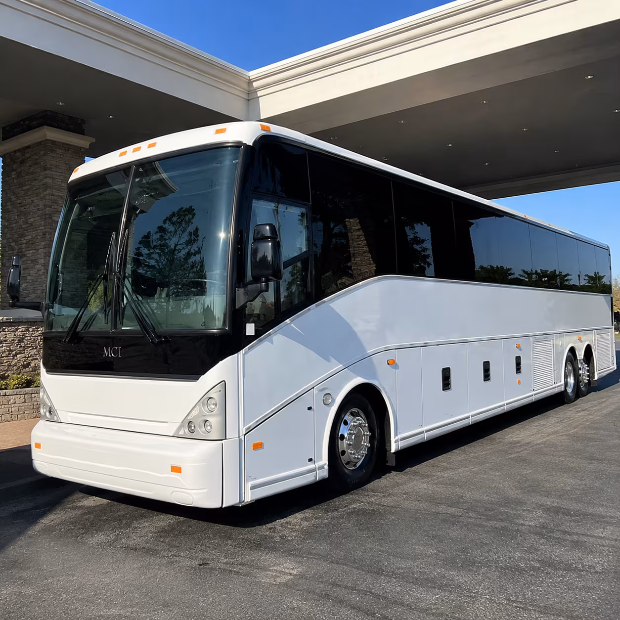 orange wedding party bus rental