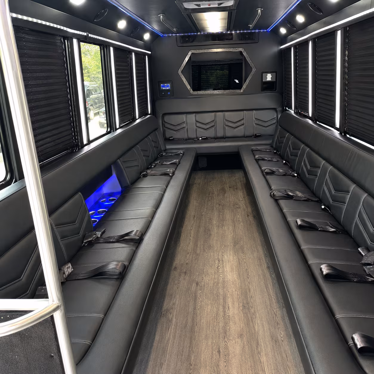 party buses in orange for a prom night your group will never forget